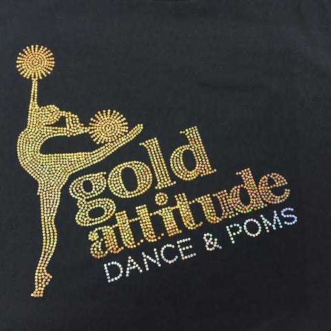 MHS Dance Team Bling Fitted Shirt with Rhinestone Logo